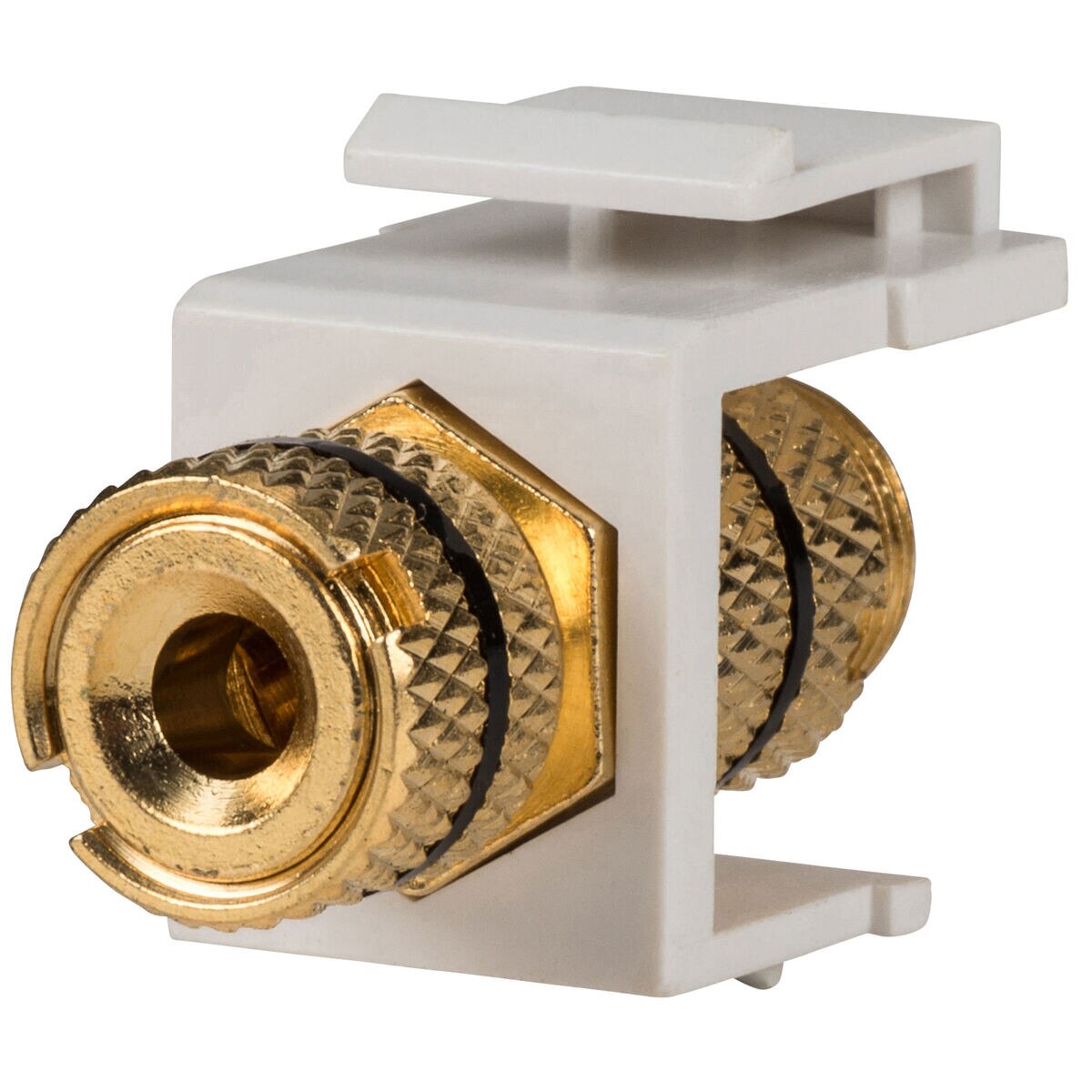 203106WH/BK Keystone Speaker Binding Post White with Black Bezel